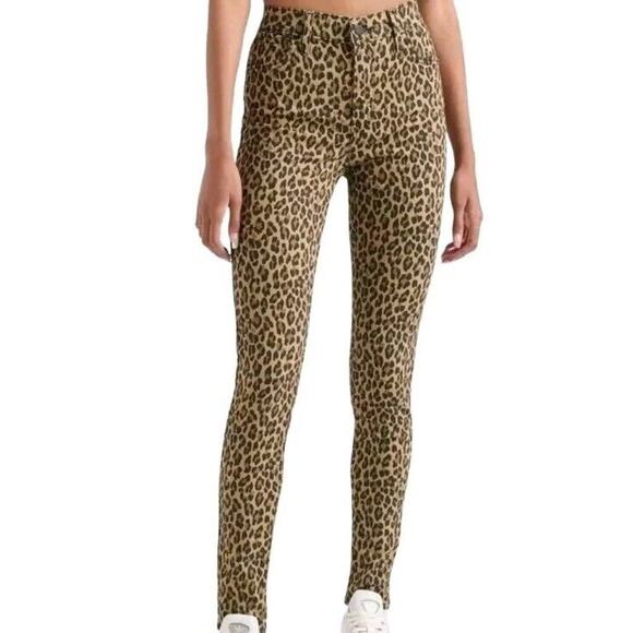 Levi's 720 Tan Leopard Print Hi Rise Stretch, super skinny Jeans Size 26 - Picture 3 of 14